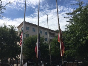 Flags fly at half-staff outside Atlanta Police headquarters